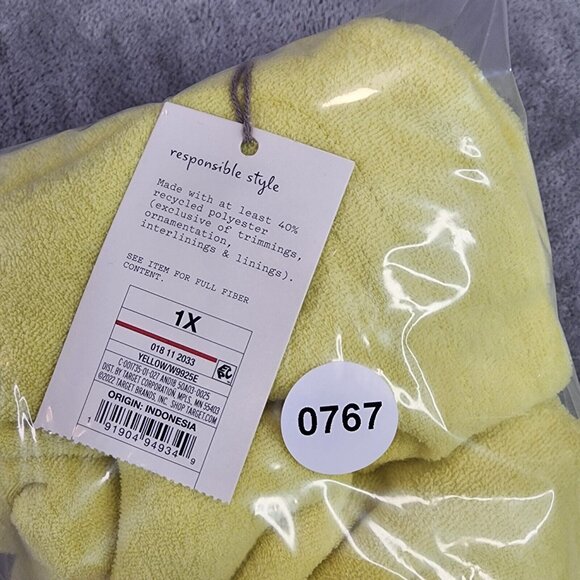 Womens A New Day Yellow French Terry Shorts Pull on 3" Inseam Plus Size 1X - Picture 8 of 8